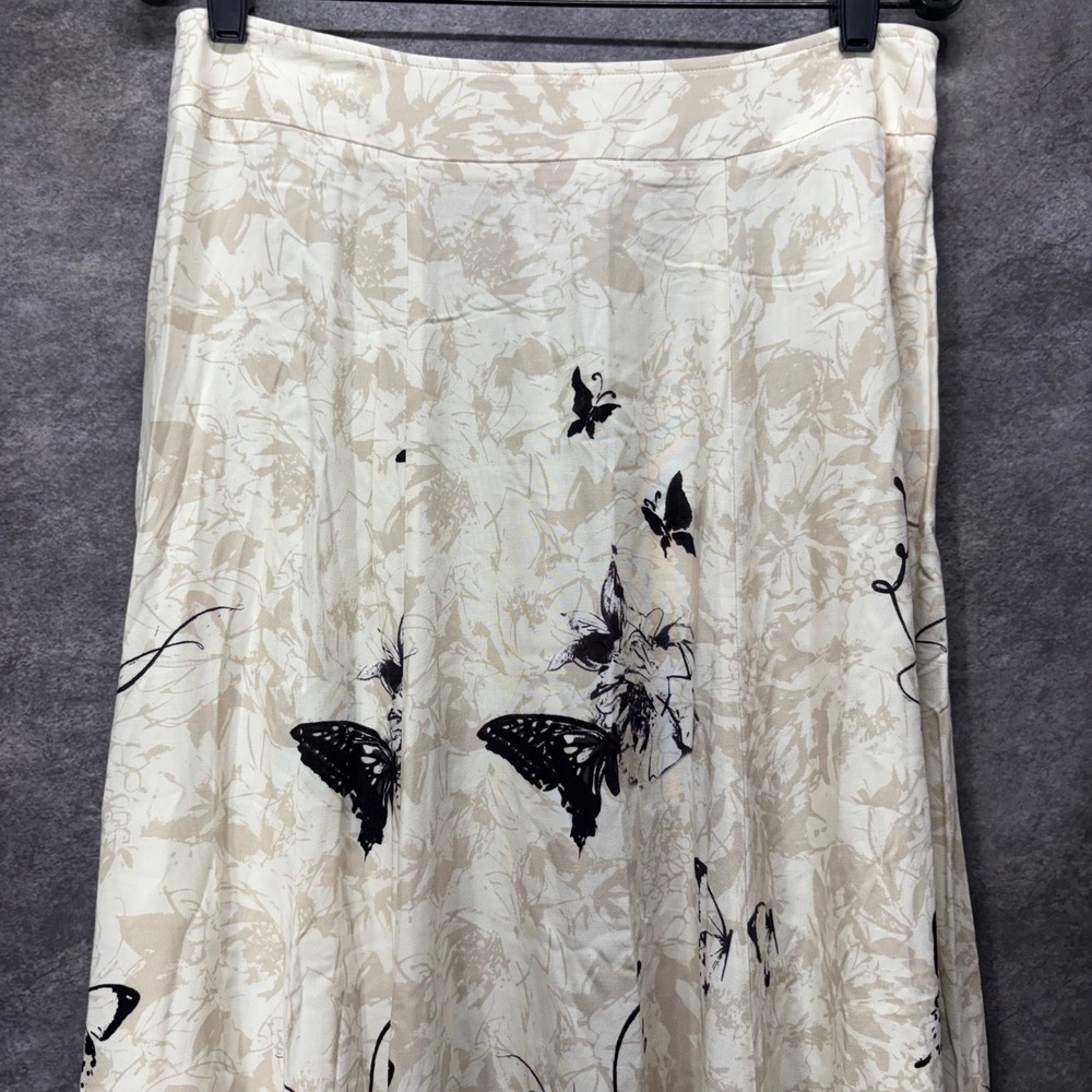 Soft Surroundings Spring Fever Butterfly Maxi Skirt Size S Cream Fairy Whimsical - Picture 2 of 12